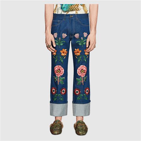 gucci jeans flowers|gucci famous jeans.